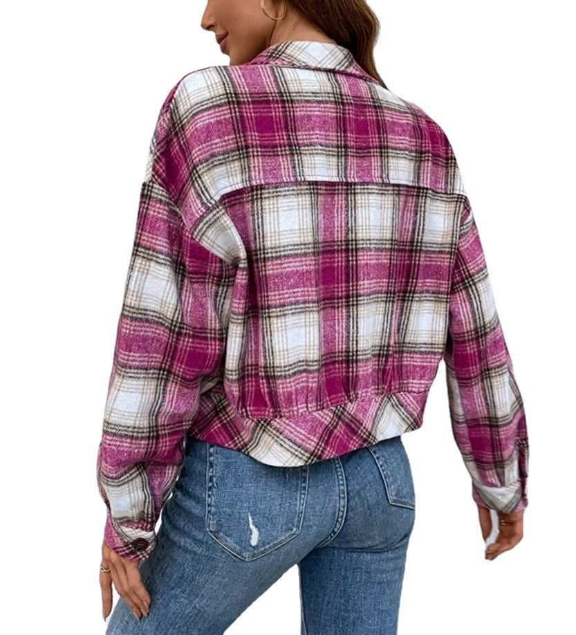 Women's Autumn Winter Coat Short Shirt Jacket