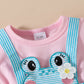 Girls' Cute Frog Short-sleeved Double-layer Dress