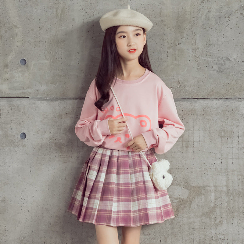 Pull en coton à manches longues pour filles, tenue d'automne pour enfants