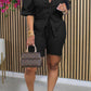 Fashion Solid Color Short Sleeve Shirt And Shorts Suit