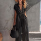 Retro Casual Resort-style V-neck Jumpsuit