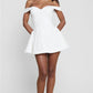 Women's Black And White Patchwork Summer Dress Y2K Trend Slash Neck Backless Sweet Girl Chic Ruched Mini Bodycon Streetwear
