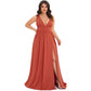 Robe trapèze ample sans manches à col en V profond