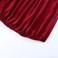 Suede Shoulder Cutout Gathered Long Sleeve Pack Hip Dress