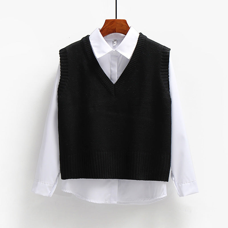 Waistcoat Short Loose Sleeveless Waistcoat Sweater