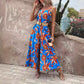 Women's Printed Waist Strap Vacation Jumpsuit
