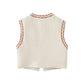 European And American Style Round Neck Embroidered Vest