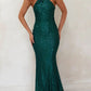 Fashionable Multicolor Halter Sleeveless Sequins Sequin Dress