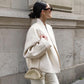 Women's Fashion Spliced Warm Woolen Coat
