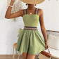 Casual Resort-style Wide-leg Jumpsuit With A Cinched Waist