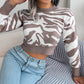 Long Sleeves Cropped Knitted Sweater For Women