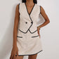 Sleeveless V-neck Vest Top Commuter Shorts Two-piece Set