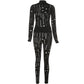 Women's New Cutout Ripped High Waist Tight Trousers Leisure Sports Suit Women
