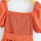Women's Style Cotton Crepe Short Sleeve Belt Fashion Jumpsuit