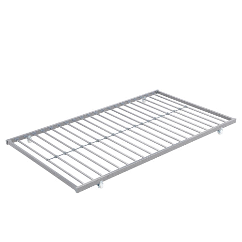 METAL BUNK BED WITH TRUNDLE SILVER