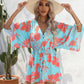 Women's Summer Leaf Print Half-length Sleeve Dress