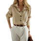Pleated Elegant Long Sleeve Top Women
