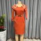 Waist-tight Hip-wrapped Beaded Professional Dress