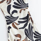 Irregular Oblique Shoulder Leaf Print Sleeveless Dress