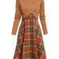 New Womens Two-piece Set Knitted Long-sleeve Top And Dress