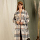 Large Pocket Long Sleeve Long Plaid Jacket Cardigan