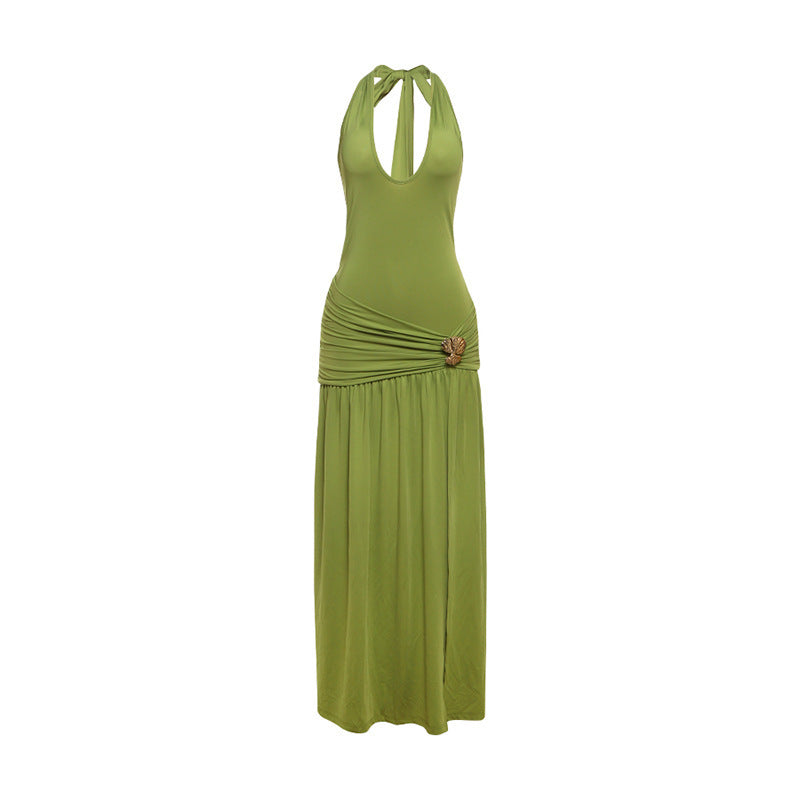Women's Fashion Personality Slim Fit Fold Split Dress
