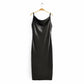 High-waisted Slimming Short-sleeved Design Mid-length Strappy Dress