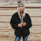 Fashion Women's Zipper Loose Thick Woolen Coat