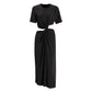 Spice Girl Waisted Long Dress Cold Wind Slim Kink Hollow Pleat Loose