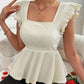 Princess Collar Tight Waist Women's Shirt Short Sleeve