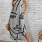 Figures Pattern Hidden Pocket Curved Hem Hardt Dress