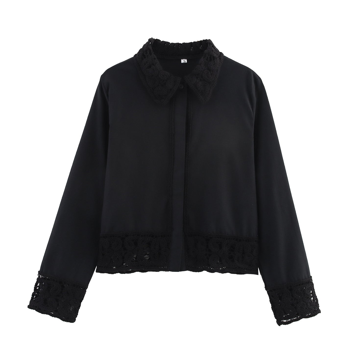 New Detail Shirt Crocheted Detail Casual Shorts Suit Women's
