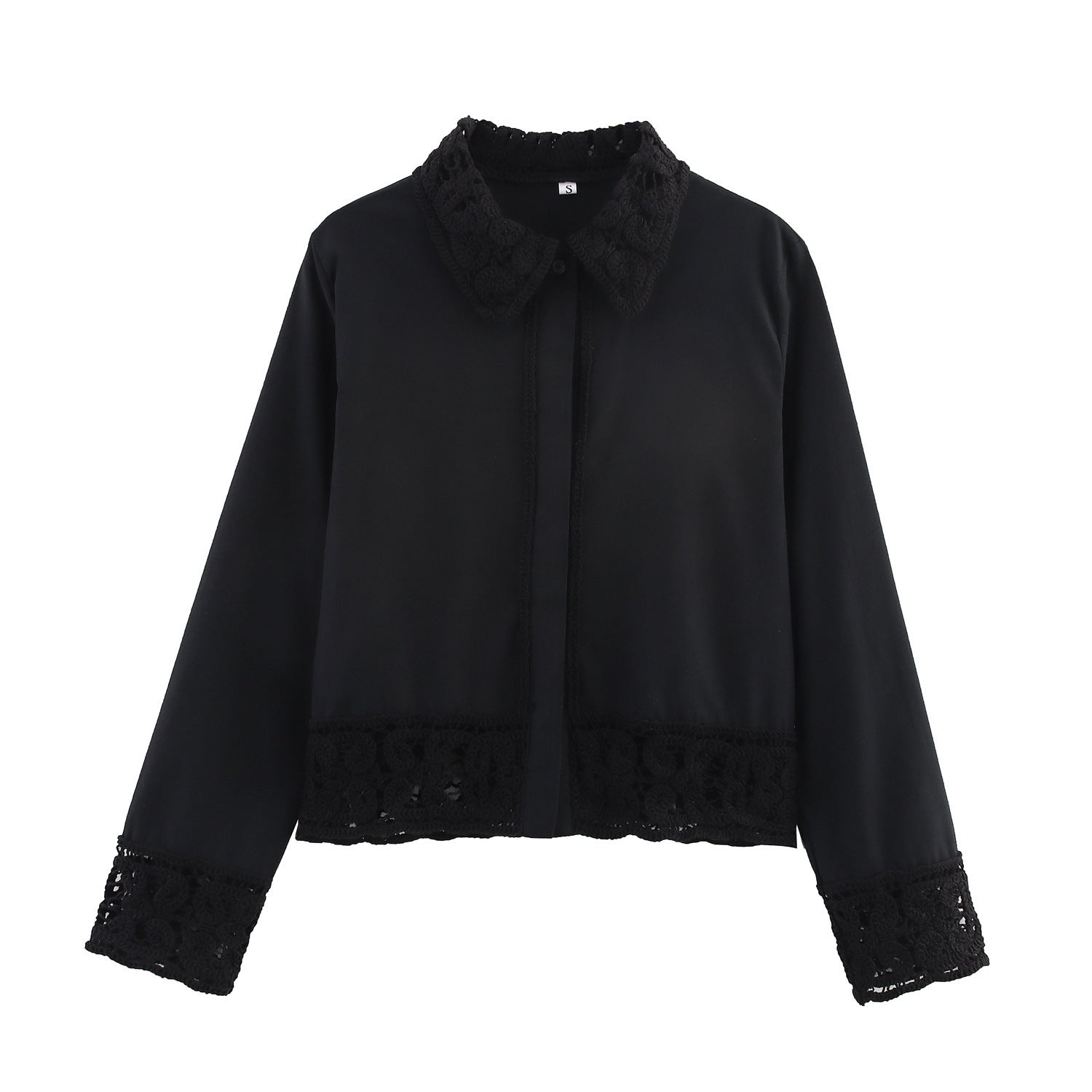 New Detail Shirt Crocheted Detail Casual Shorts Suit Women's
