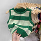 Women's Slim And Slim Knitted Contrast Color Striped Vest