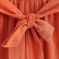 Women's Style Cotton Crepe Short Sleeve Belt Fashion Jumpsuit