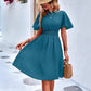 Womens Elegant Ruffle-Trimmed Dress With A Deep V-Neck