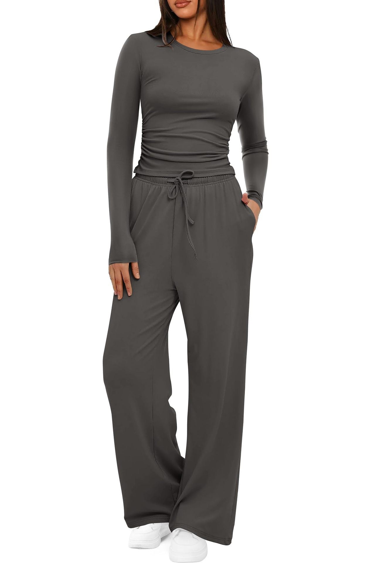 Women's Suit Long Sleeve Solid Color Casual Suit