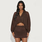 Mesh Bubble Hem Shirt Dress Set