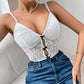 Niche Design See-through Underwear Deep V Lace Camisole