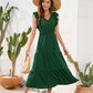 Long Casual Holiday V-neck High Waist Cake Dress