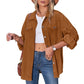 Casual Loose Lantern Sleeve Corduroy Shirt