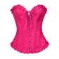 Retro Corset Waist Top Rose Red