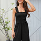 Women's Solid Color One-piece Shorts With Suspenders