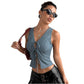 Women's Lace Up Slim Fit Top