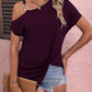 Women Clothes Off Shoulder Blouse Summer Irregular Design Tops Shirt