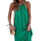 Robe dos nu sans manches de couleur unie pour femme