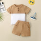 Baby's Multi-color Short Sleeve T-shirt Shorts Set