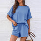 Casual Suit Oversized Short Sleeve T-shirt Drawstring Shorts Casual Wear Sportswear