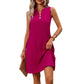 Women's Clothing V-neck Sleeveless Vest Dress A- Line Skirt