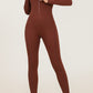Fitness Exercise Long-sleeve Zipper Nude Feel Yoga Jumpsuit